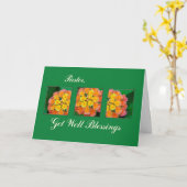 Gut segnen Pastor, Blume auf Grün Karte (Gelbe Blume)