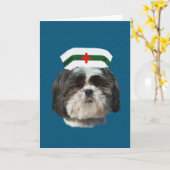 Gut, Shih Tzu Dog Karte (Gelbe Blume)