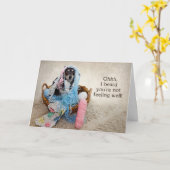 GUT - SPASS - HUND IN GARN GEHÖRT KARTE (Gelbe Blume)