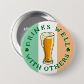 Gut trinken - St Patrick's Day Button (Vorne & Hinten)