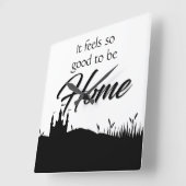 Gut, um Zuhause Schwarz-weiße Kalligrafie modern z Quadratische Wanduhr (Winkel)