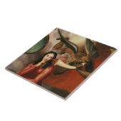 Gut und Böse: der Teufel, der eine junge Frau, 1 Fliese (Seite)