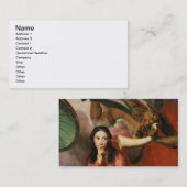 Gut und Böse: der Teufel, der eine junge Frau, 1 Visitenkarte (Vorne/Hinten)