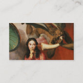 Gut und Böse: der Teufel, der eine junge Frau, 1 Visitenkarte (Rückseite)