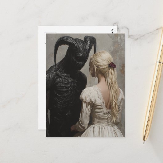 Gut und Böse Postkarte (Vorderseite/Rückseite Beispiel)