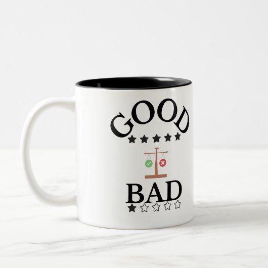 Gut und schlecht zweifarbige tasse (Links)