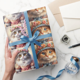Gut verkleidete Katzen Geschenkpapier