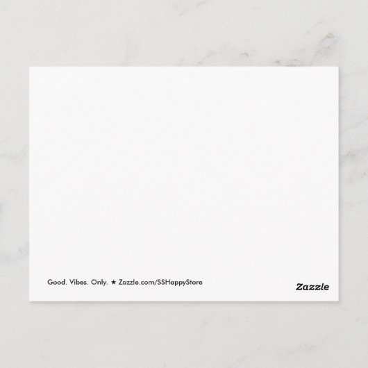 Gut. Vibes. Nur. Anpassbare Texte und Farben Postkarte (Rückseite)