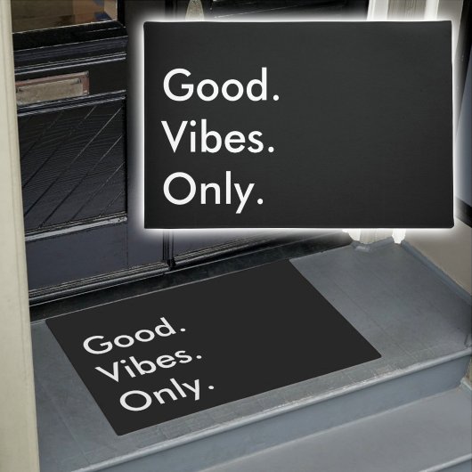 Gut. Vibes. Nur. Maßgeschneidertes Schwarz/Weiß Fußmatte