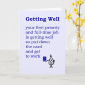 Gut werden - ein lustiges Get Well Gedicht Karte (Gelbe Blume)