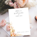 Gut Wünsche und Ratgeber Karte Peach, Cream Floral<br><div class="desc">Diese elegante Gutscheine- und Beratungskarte eignet sich perfekt für Blumenveranstaltungen in Pfirsich und Cremetönen. Ideal für jede Veranstaltung, können Sie den Text für Hochzeiten Empfang, Duschen oder Abschlüsse, indem Sie die Braut und Bräutigam Namen, oder die Braut-oder Graduiertennamen. Es kann auch als Gästebuchalternative genutzt werden. Design mit exquisiten Aquarelltönen, Blumen...</div>