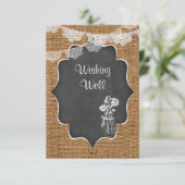 Gut wünschen | Mason Jar, Lace, Burlap, Chalkboard Begleitkarte (Stehend Vorderseite)