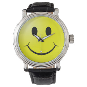 Gut, zu gehen Gesichts-Uhr, schwarzer Lederband Armbanduhr