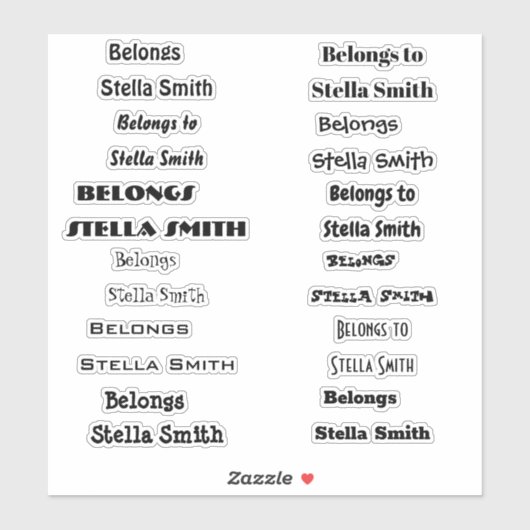 Gut zu lesen Handschriftenschrift personaliz Name Aufkleber (Blatt)