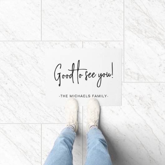 Gut zu sehen, Sie Skript mit Familienname Schwarz Fußmatte (Indoor)