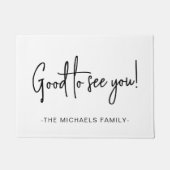 Gut zu sehen, Sie Skript mit Familienname Schwarz Fußmatte (Vorderseite)