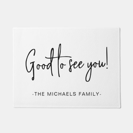 Gut zu sehen, Sie Skript mit Familienname Schwarz Fußmatte (Vorderseite)