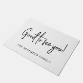 Gut zu sehen, Sie Skript mit Familienname Schwarz Fußmatte (Schrägansicht)