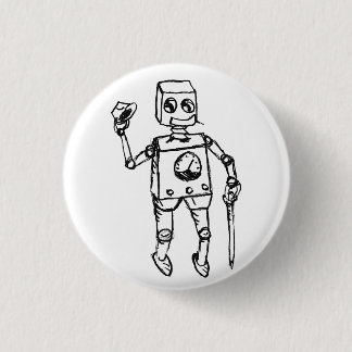 Gutaussehender Roboter, der elegante Gentleman auf Button