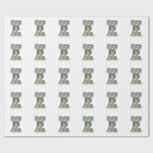 Gutaussehendes Katzen Design im Vintage Stil_1 Geschenkpapier