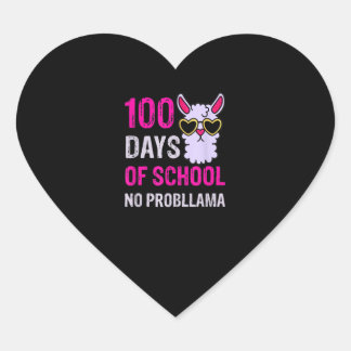 Gute 100. Schultage No Probllama Herz-Aufkleber