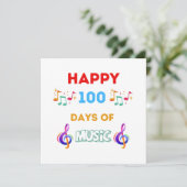 Gute 100 Tage Musik Einladung (Stehend Vorderseite)