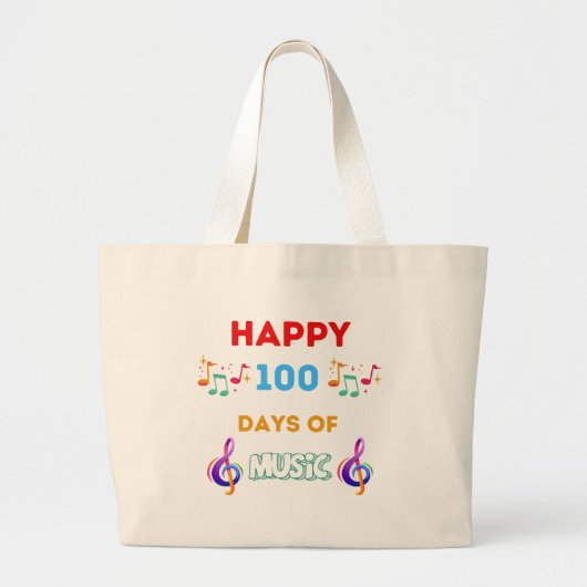 Gute 100 Tage Musik Jumbo Stoffbeutel (Vorne)