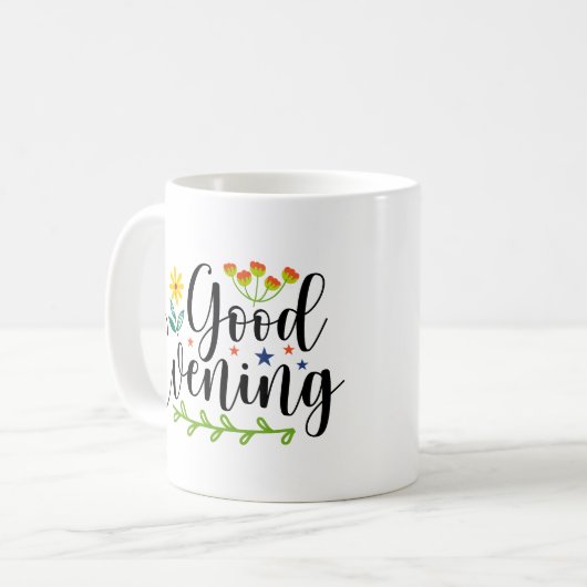 Gute Abend Grüße Tasse (Vorderseite Links)
