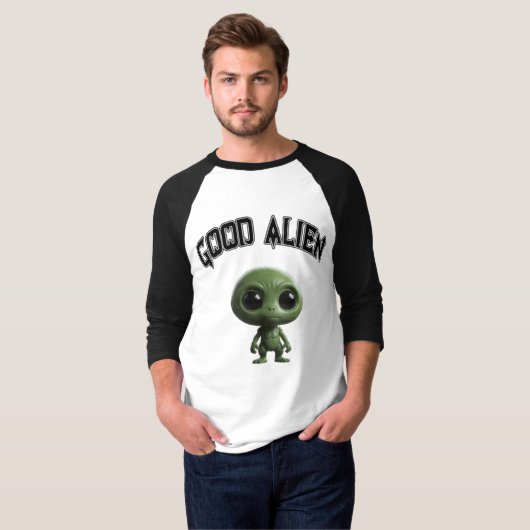 Gute Alien Raglan T-Shirt (Vorne ganz)