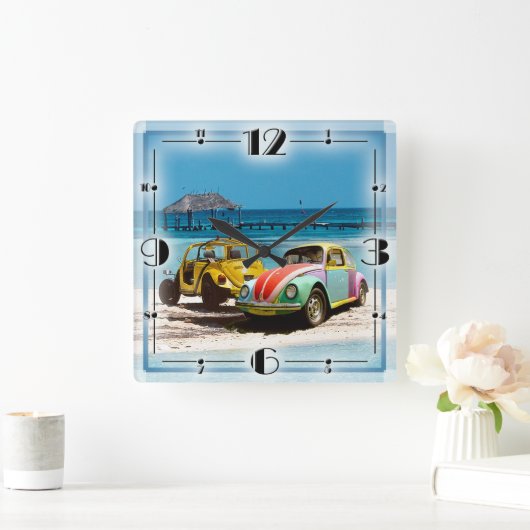 Gute alte Herbstwand Quadratische Wanduhr (Zuhause)