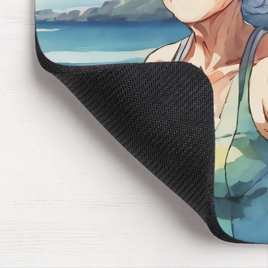 Gute alte Ladys am Strand Mousepad (Ecke)