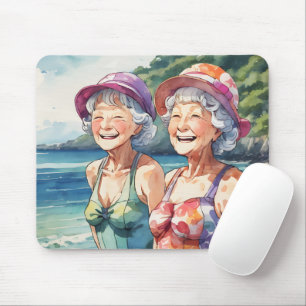 Gute alte Ladys am Strand Mousepad