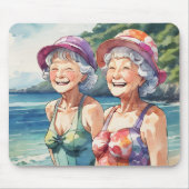 Gute alte Ladys am Strand Mousepad (Vorne)