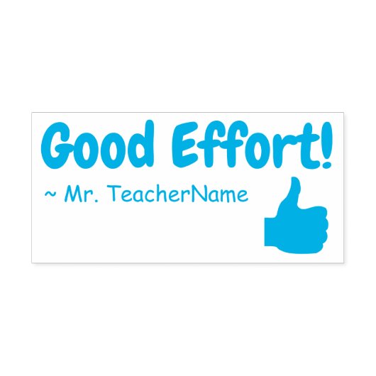 "Gute Anstrengung!" + Teacher's Name Rubber Briefm Permastempel (Design)