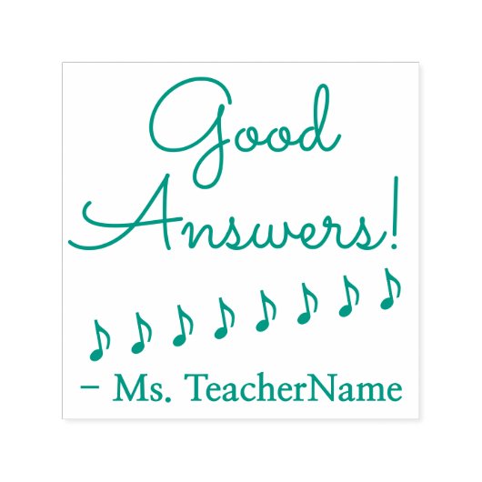 "Gute Antworten!" + Name des Instruktors Gummi-Bri Permastempel (Design)