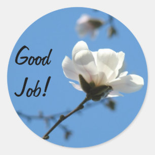 Gute Arbeit! Aufkleber Blaue Himmel Weiße Magnolie