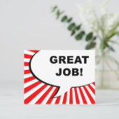 Gute Arbeit! Comic-Blase Postkarte (Stehend Vorderseite)