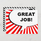 Gute Arbeit! Comic-Blase Postkarte (Vorne/Hinten)