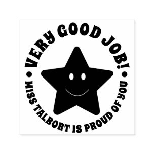 Gute Arbeit Emoij Personalisierte Lehrschule Permastempel