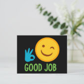 Gute Arbeit Emoji Postkarte (Stehend Vorderseite)