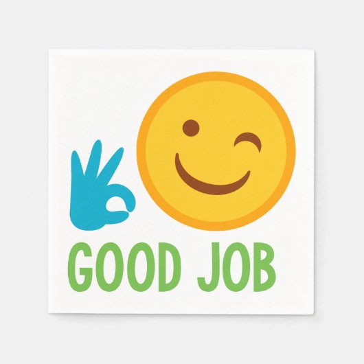 Gute Arbeit Emoji Serviette (Vorderseite)