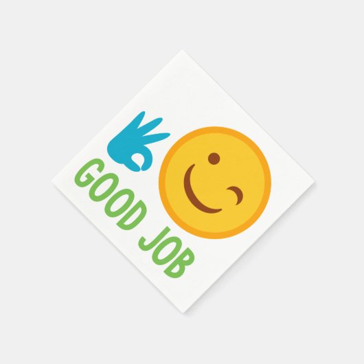Gute Arbeit Emoji Serviette (Ecke)