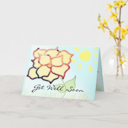 Gute Arbeit Karte (Gelbe Blume)