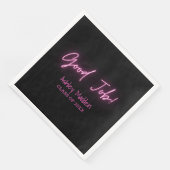 Gute Arbeit! Neon Pink Modern Graduation Party Serviette (Ecke)