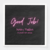 Gute Arbeit! Neon Pink Modern Graduation Party Serviette (Vorderseite)