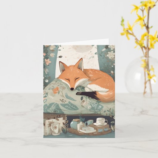 Gute Arbeit - Schlaffox Karte (Gelbe Blume)