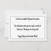 Gute Arztassistenzwoche Dankeskarte (Rückseite)