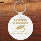 Gute Ausblicke und jetzt Diploma zu lustiger Absch Schlüsselanhänger (Vorderseite)