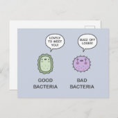Gute Bakterien, schlechte Bakterien Einladungspostkarte (Vorne/Hinten)