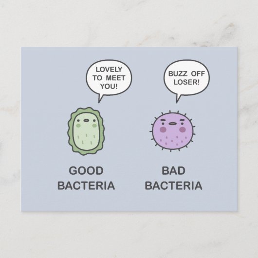 Gute Bakterien, schlechte Bakterien Postkarte (Vorderseite)